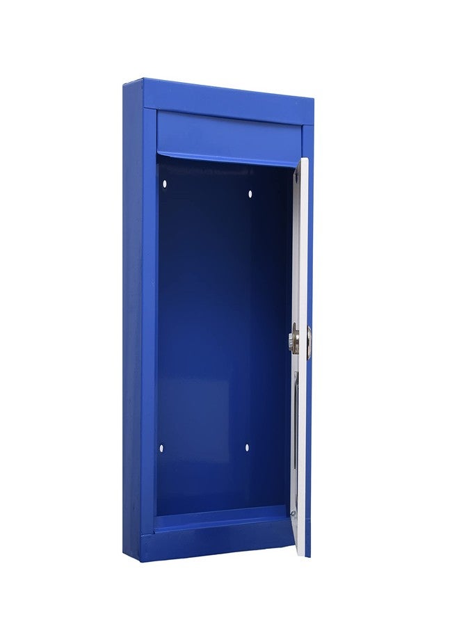 SPYLOCK Double Heavy Grade Metal Suggestion Box Letter Box Mail Box Compaint Box Suggestion Box Donation Box Wall mountble Box Office/Post Box for Home gate with Lock -Wall Mount Blue - Image 3